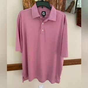 FootJoy Men’s Pink White Stripe Polo Golf Shirt Size XL